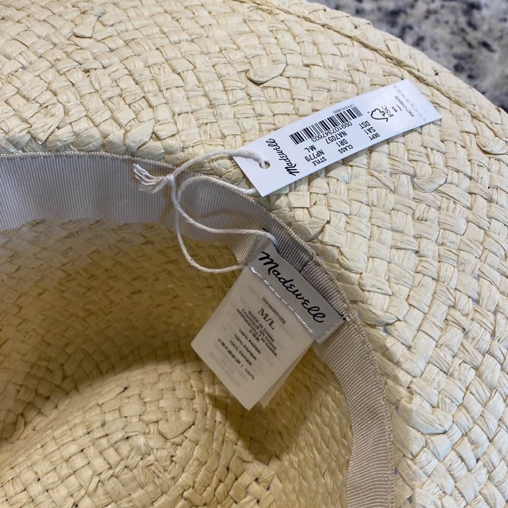 NWT Madewell Woven Straw Panama Hat - Picture 4 of 6